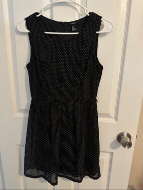 Forever 21 Black Dress with White Polka Dots